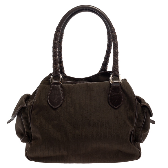 DIOR Dark Brown Oblique Canvas And Leather Multi Pocket Tote - Picture 4 of 9